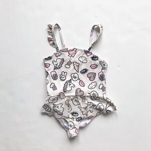 Betsy Johnson unicorn print swimsuit GUC 3T
